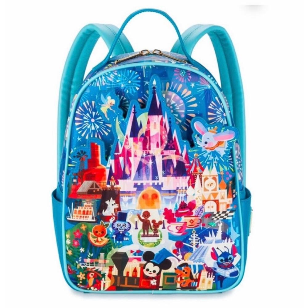 Joey Chou Disney Parks loungefly Mini Backpack Blue- NWT